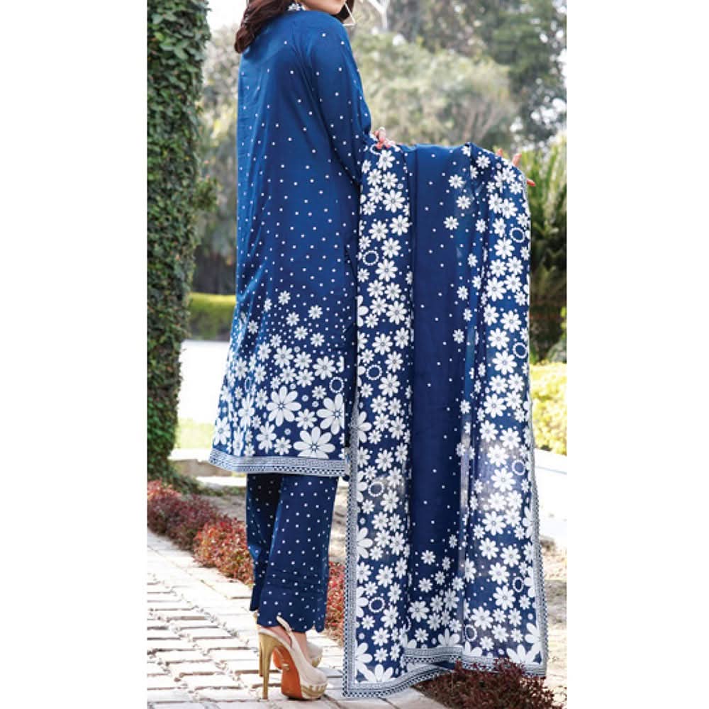 VS Daman Printed Lawn 3 Pcs Un-Stitched Suit Vol 3 - 1329-B, Women, 3Pcs Shalwar Suit, VS Textiles, Chase Value