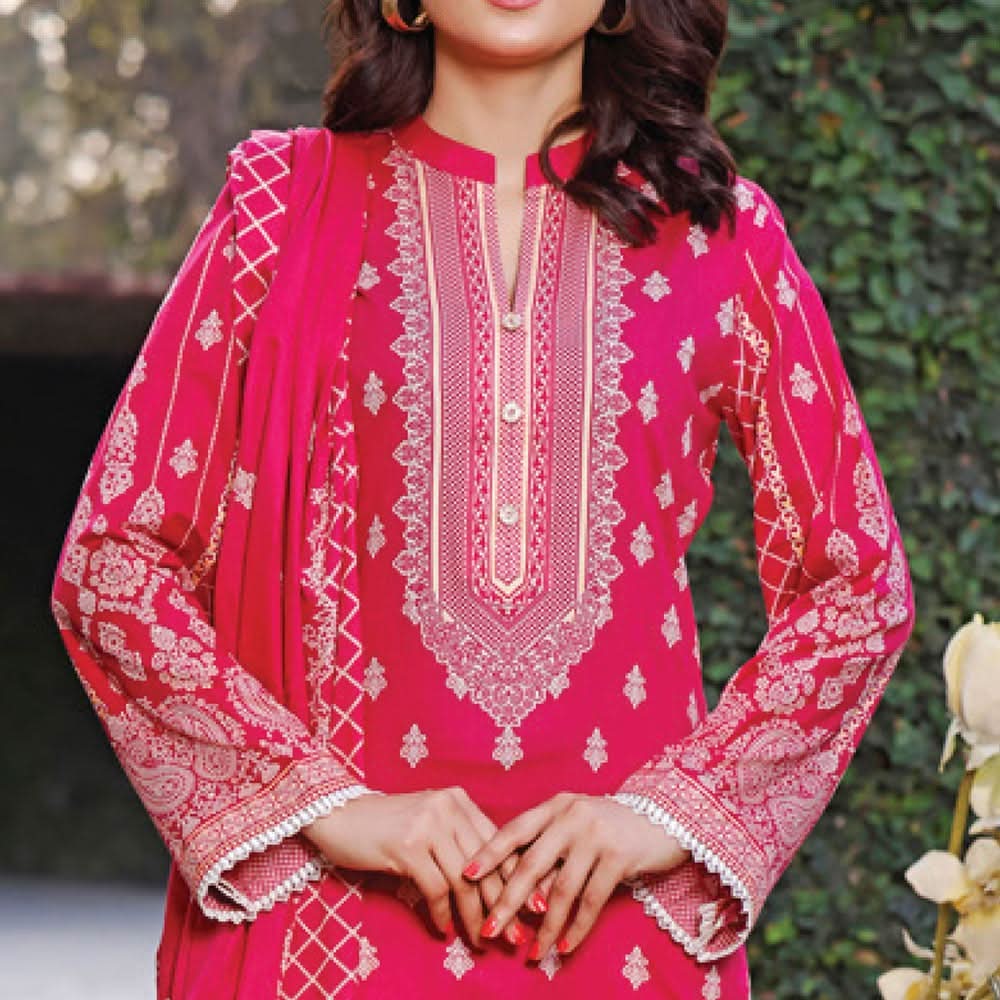 VS Daman Printed Lawn 3 Pcs Un-Stitched Suit Vol 3 - 1331-B, Women, 3Pcs Shalwar Suit, VS Textiles, Chase Value