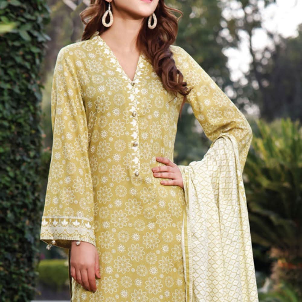 VS Daman Printed Lawn 3 Pcs Un-Stitched Suit Vol 3 - 1332-B, Women, 3Pcs Shalwar Suit, VS Textiles, Chase Value