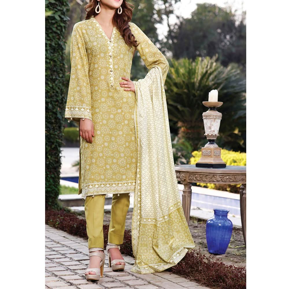 VS Daman Printed Lawn 3 Pcs Un-Stitched Suit Vol 3 - 1332-B, Women, 3Pcs Shalwar Suit, VS Textiles, Chase Value