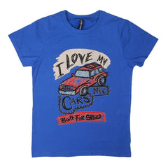 Boys Round Neck T-Shirt - Blue - test-store-for-chase-value