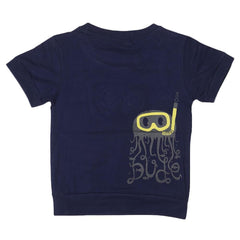Boys Round Neck T-Shirt - Navy-Blue - Navy/Blue - test-store-for-chase-value