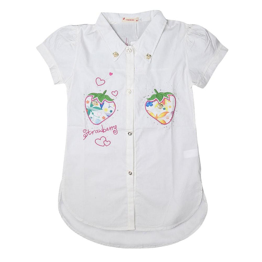 Girls Embroidered Shirt - White - test-store-for-chase-value