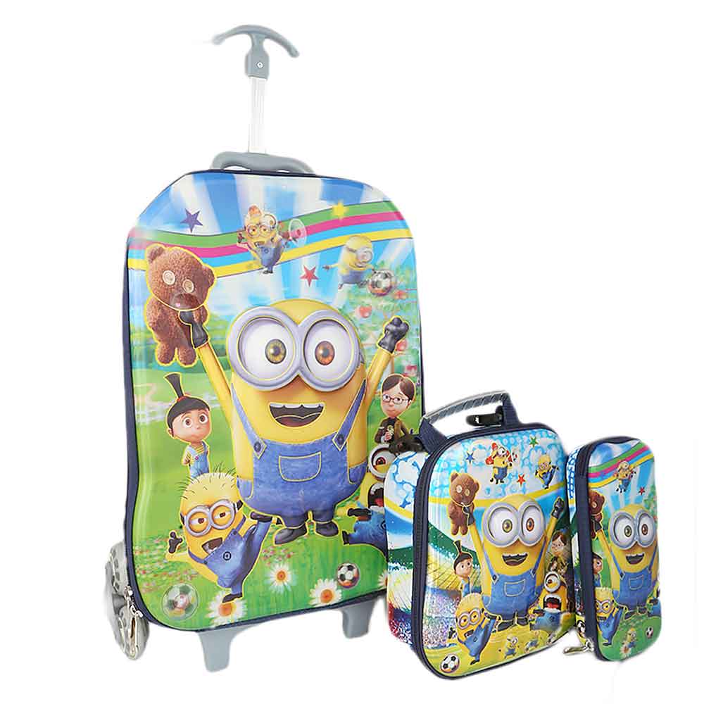 School Trolley Bag 3 Piece Set (13S1) - Minion, Kids, School And Laptop Bags, Chase Value, Chase Value