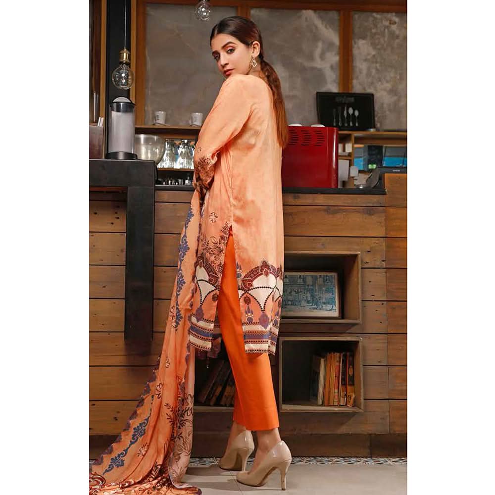 Zavia Digital Printed Lawn 3 Piece Un-Stitched Suit - 13, Women, 3Pcs Shalwar Suit, Fairdeal Textiles, Chase Value