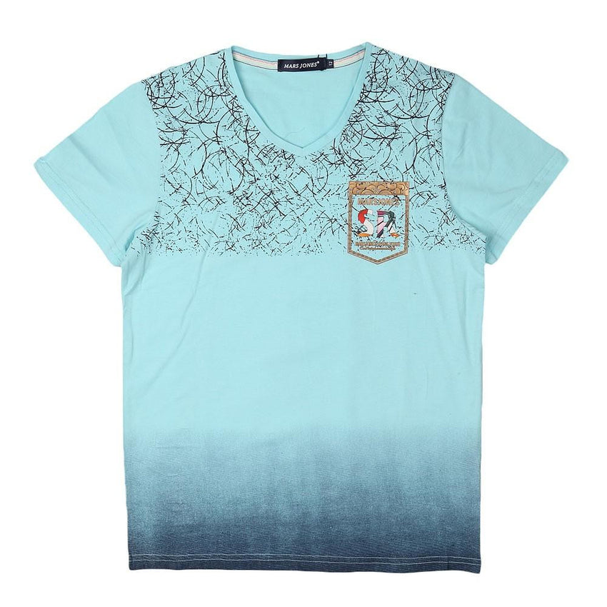 Boys V-Neck T-Shirt - Cyan - test-store-for-chase-value