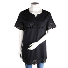 Women's Frill Stone T-Shirt - Black - test-store-for-chase-value