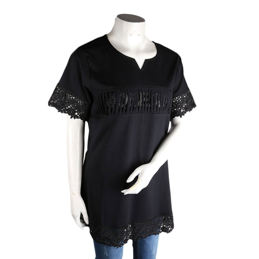 Women's Frill Stone T-Shirt - Black - test-store-for-chase-value