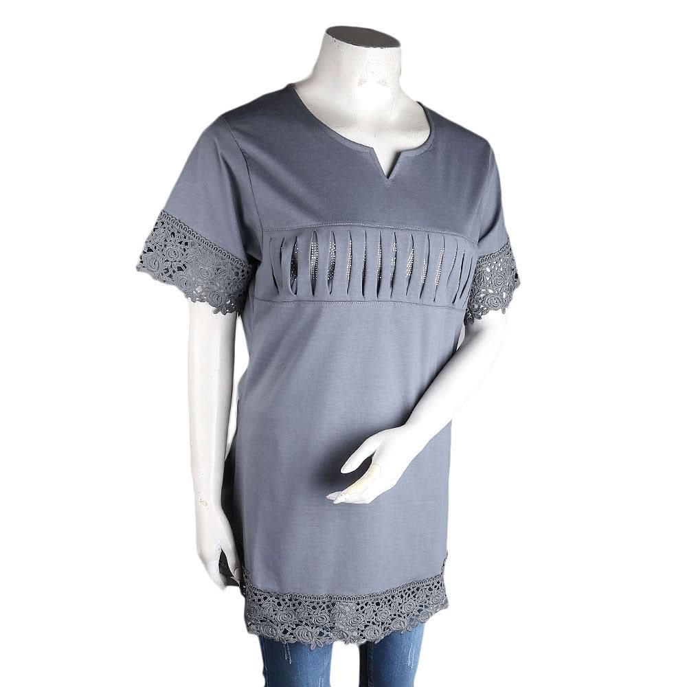 Women's Frill Stone T-Shirt - Grey - test-store-for-chase-value