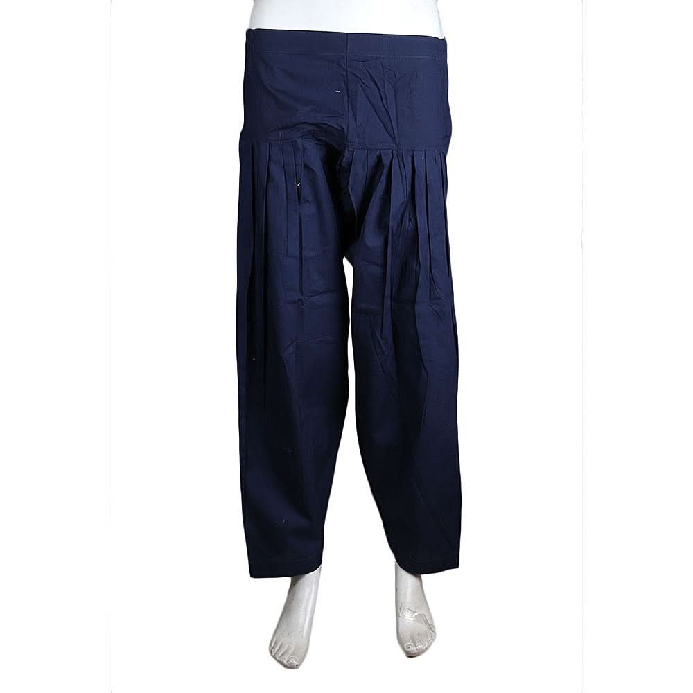 Women's Cotton Shalwar - Navy-Blue - Navy/Blue - test-store-for-chase-value