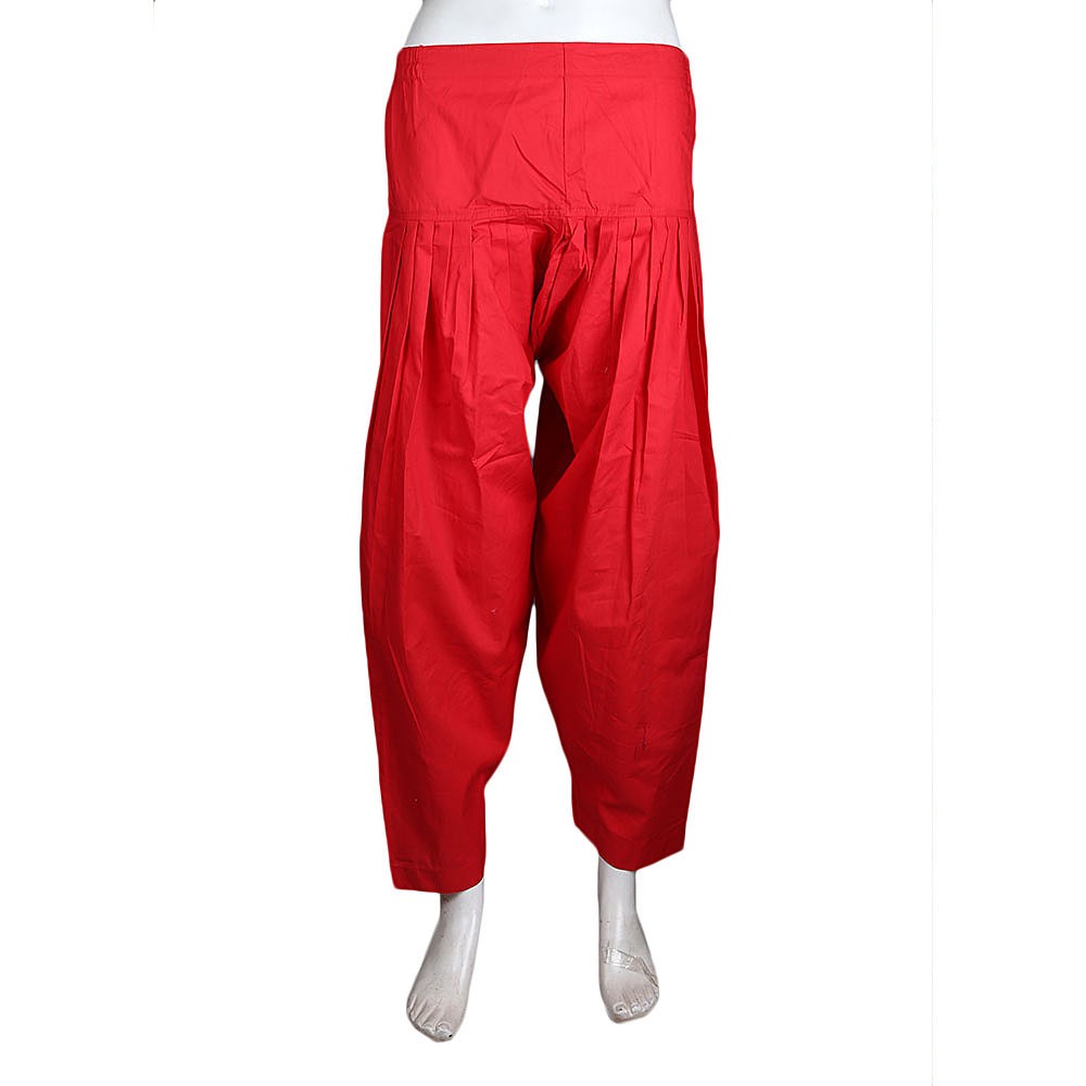 Women's Cotton Shalwar - Red - test-store-for-chase-value