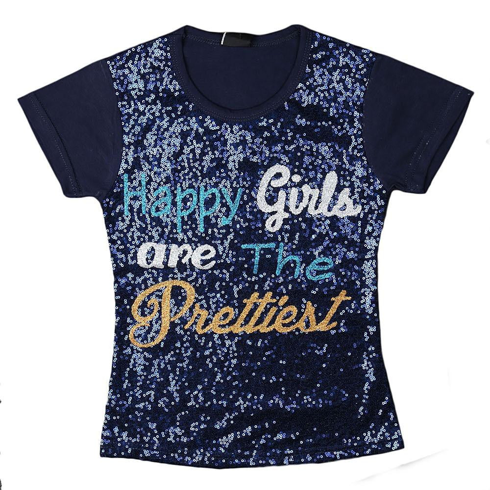 Girls Sequence T-Shirt - Navy Blue - Navy/Blue - test-store-for-chase-value