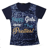Girls Sequence T-Shirt - Navy Blue - Navy/Blue - test-store-for-chase-value