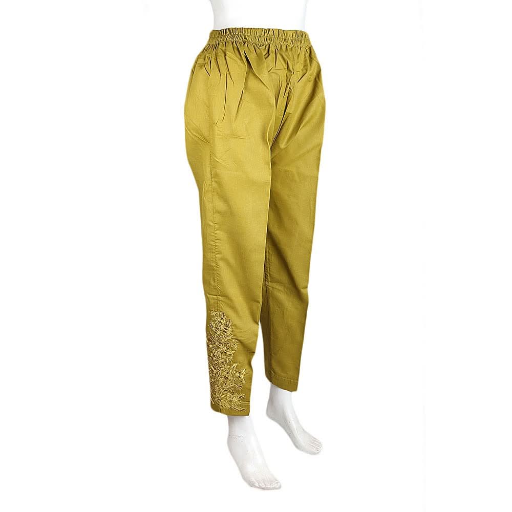 Women's Embroidered Trouser - Green - test-store-for-chase-value