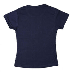 Girls Sequence T-Shirt - Navy Blue - Navy/Blue - test-store-for-chase-value