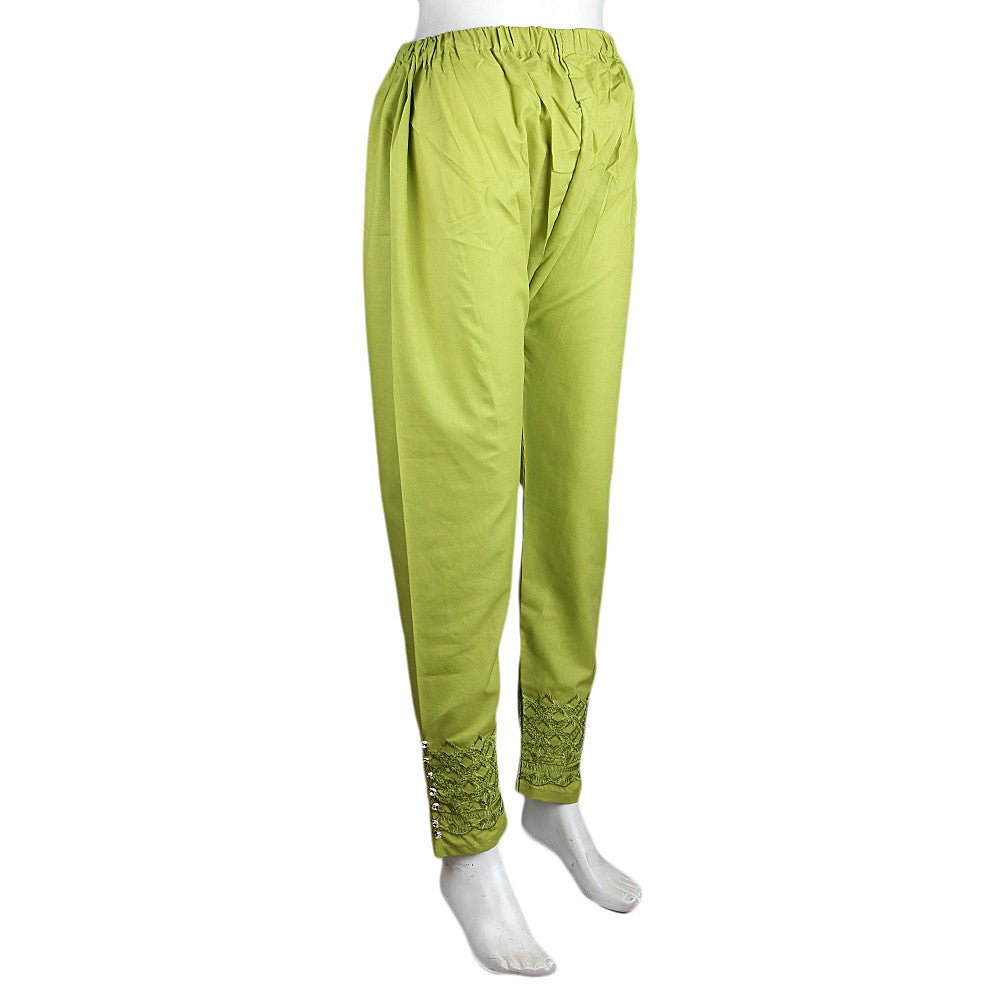 Women's Embroidered Trouser - Green - test-store-for-chase-value