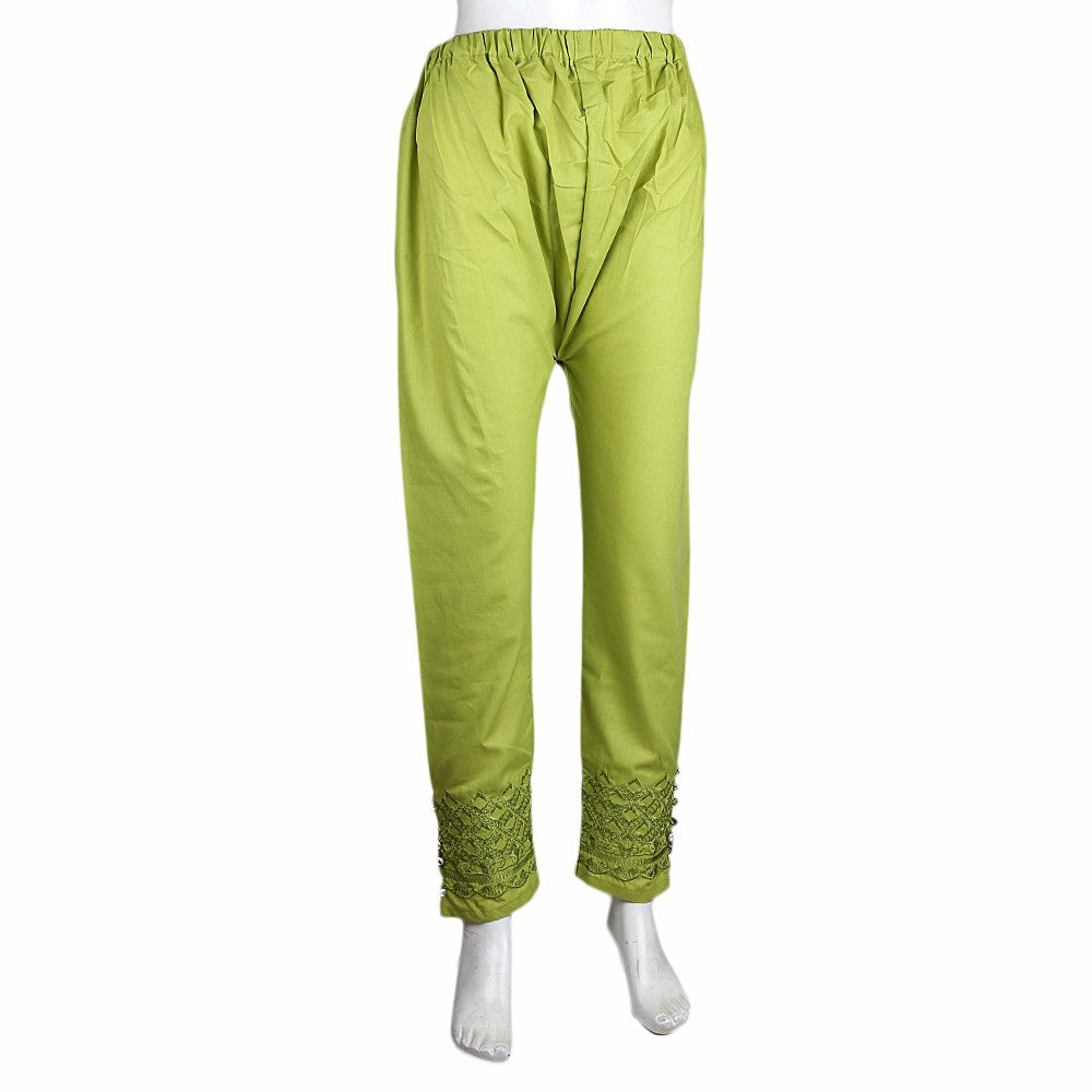 Women's Embroidered Trouser - Green - test-store-for-chase-value