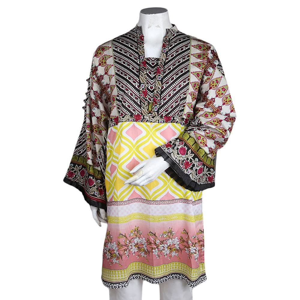 Women's Printed Loose Fit Kurti - Black - test-store-for-chase-value