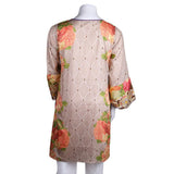 Women's Printed Lawn Kurti - Coffee - test-store-for-chase-value