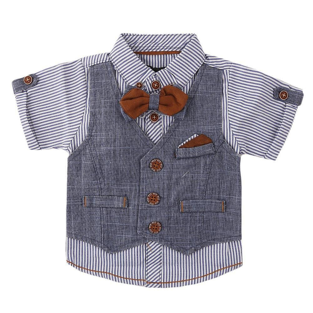 Newborn Boys Eminent Waiscoat Shirt - Blue - test-store-for-chase-value