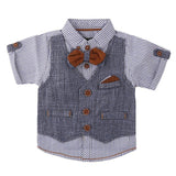 Newborn Boys Eminent Waiscoat Shirt - Blue - test-store-for-chase-value