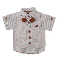 Newborn Boys Eminent Waiscoat Shirt - Grey - test-store-for-chase-value