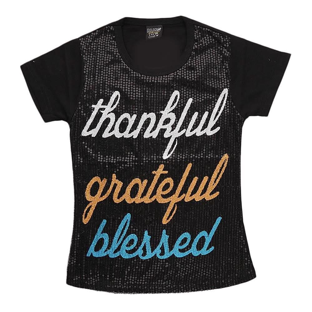 Girl's Sequins T-Shirt - Black - test-store-for-chase-value