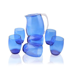 Acrylic Fancy Jug (7 Pcs Set) - Blue - test-store-for-chase-value