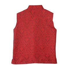 Boys Jamawar Waistcoat - Red - test-store-for-chase-value