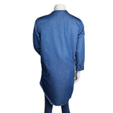 Women's Embroidered Denim Kurti - Blue - test-store-for-chase-value