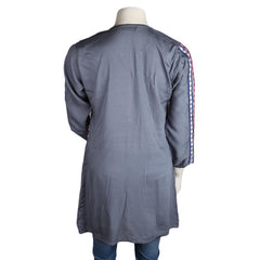 Women's Embroidered Loose Fit Kurti - Grey - test-store-for-chase-value