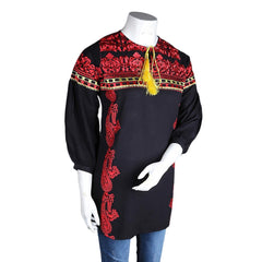 Women's Embroidered Kurti - Black - test-store-for-chase-value