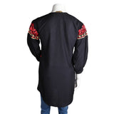 Women's Embroidered Kurti - Black - test-store-for-chase-value