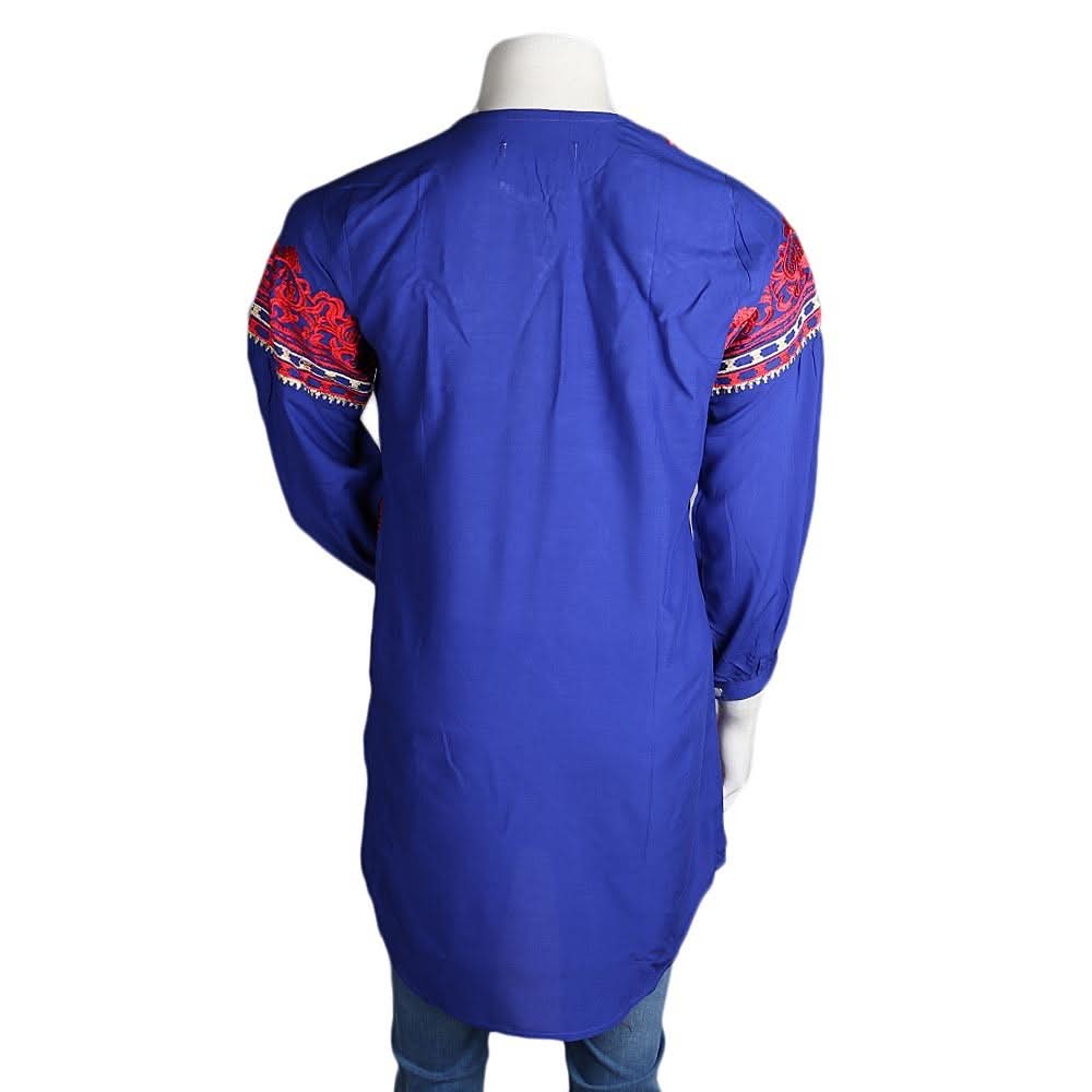 Women's Embroidered Kurti - Blue - test-store-for-chase-value