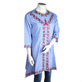 Women's Embroidered Kurti - Light-Blue - test-store-for-chase-value