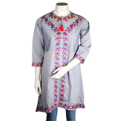 Women's Embroidered Kurti - Light-Grey - test-store-for-chase-value