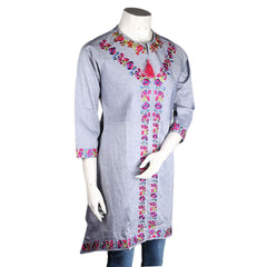 Women's Embroidered Kurti - Light-Grey - test-store-for-chase-value