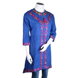 Women's Embroidered Kurti - Blue - test-store-for-chase-value