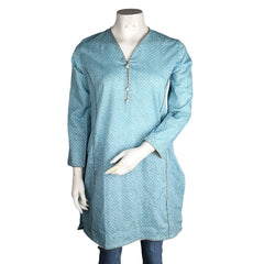 Women's Printed Kurti - Light-Blue - test-store-for-chase-value