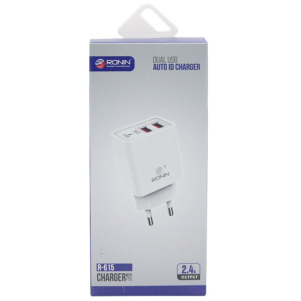 Ronin R-615 Efficient Dual USB Charger For Type-C - White, Home & Lifestyle, Mobile Charger, Ronin, Chase Value