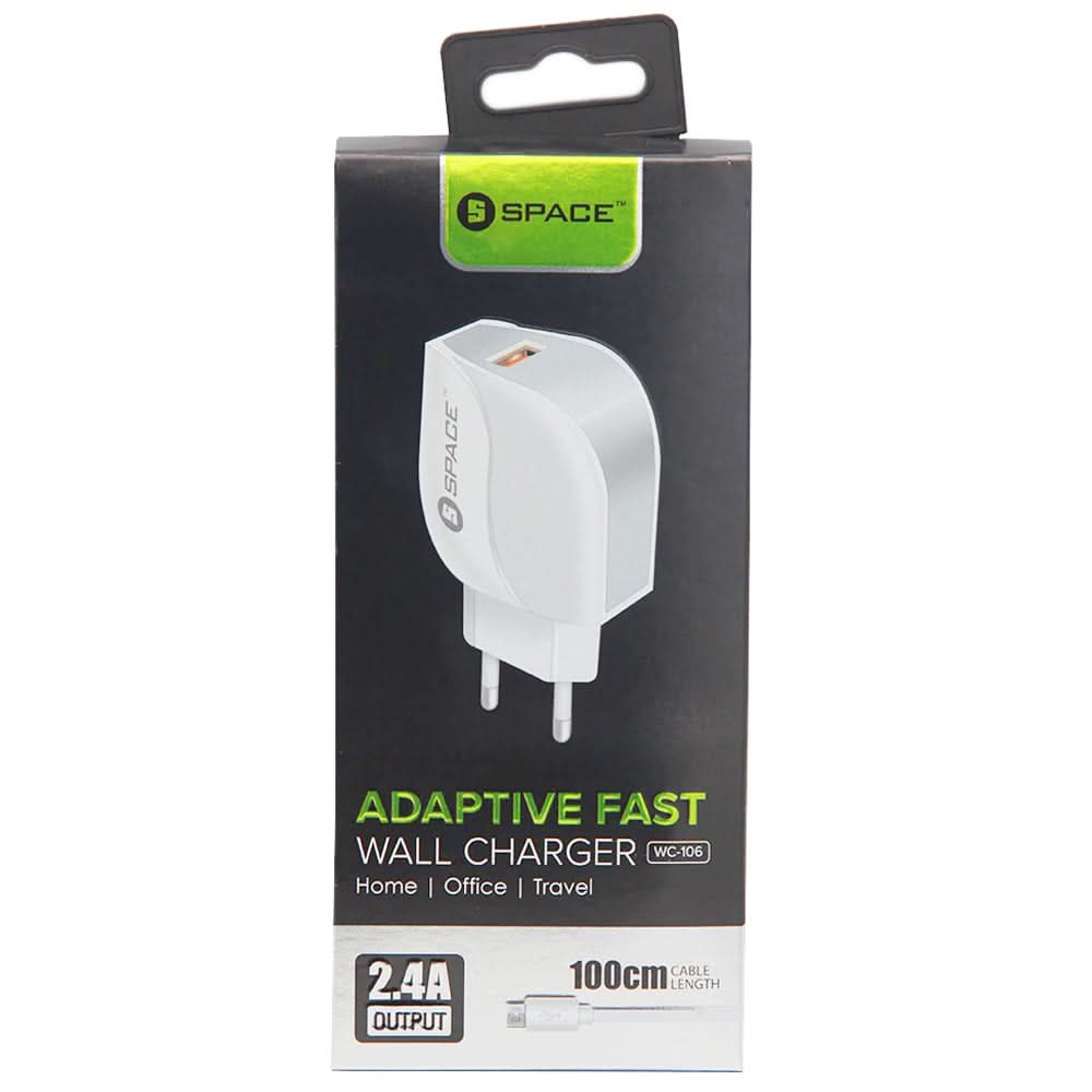 Space Adaptive Fast Wall Charger  WC-106 – White, Home & Lifestyle, Mobile Charger, Chase Value, Chase Value