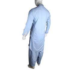 Men's Embroidered Kameez Shalwar - Blue - test-store-for-chase-value