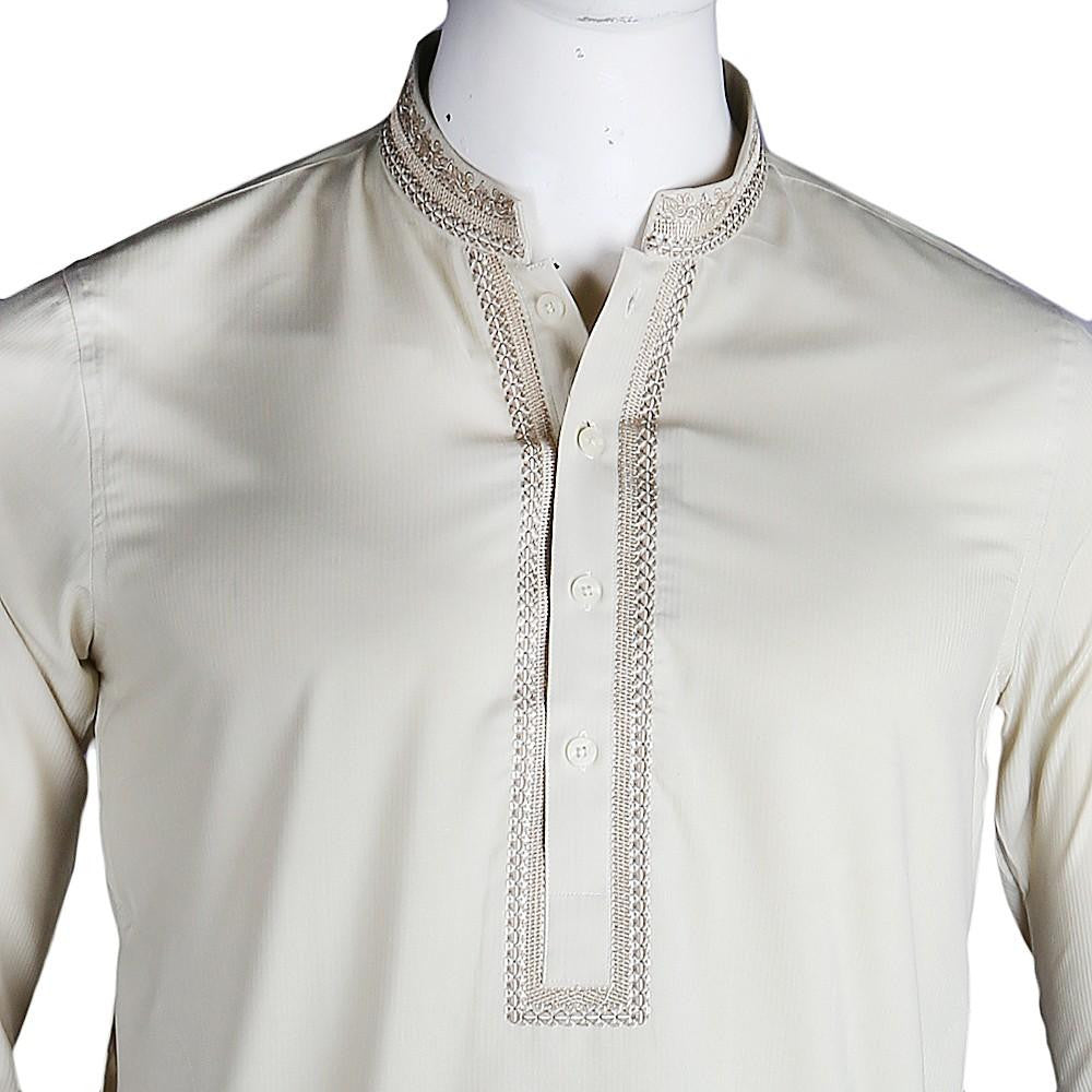 Men's Embroidered Kameez Shalwar - Green - test-store-for-chase-value