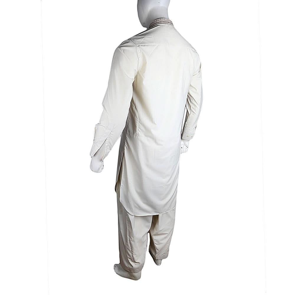 Men's Embroidered Kameez Shalwar - Light Green - test-store-for-chase-value