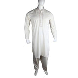 Men's Embroidered Kameez Shalwar - Light Green - test-store-for-chase-value