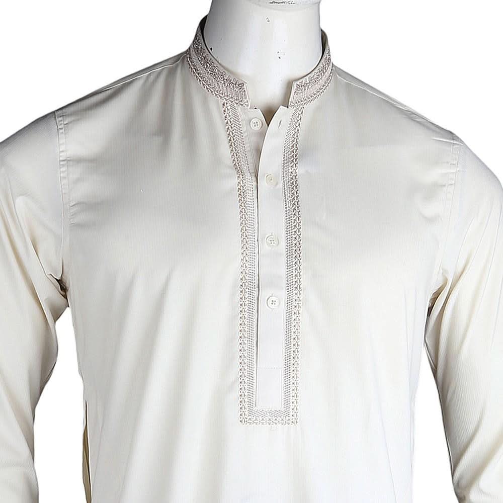Men's Embroidered Kameez Shalwar - Light Green - test-store-for-chase-value