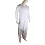 Men's Embroidered Kameez Shalwar - White - test-store-for-chase-value