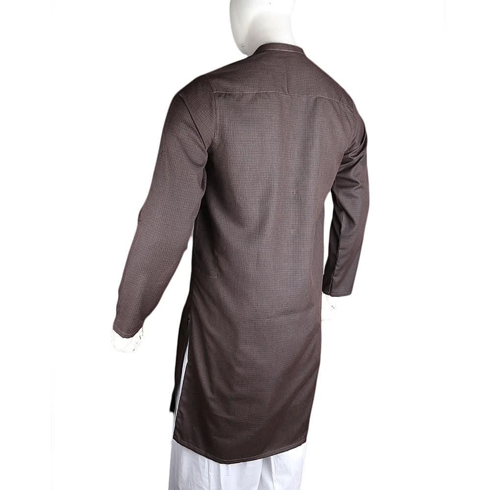 Men's Basic Slim Fit Kurta - Brown - Coffee - test-store-for-chase-value