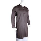 Men's Basic Slim Fit Kurta - Brown - Coffee - test-store-for-chase-value