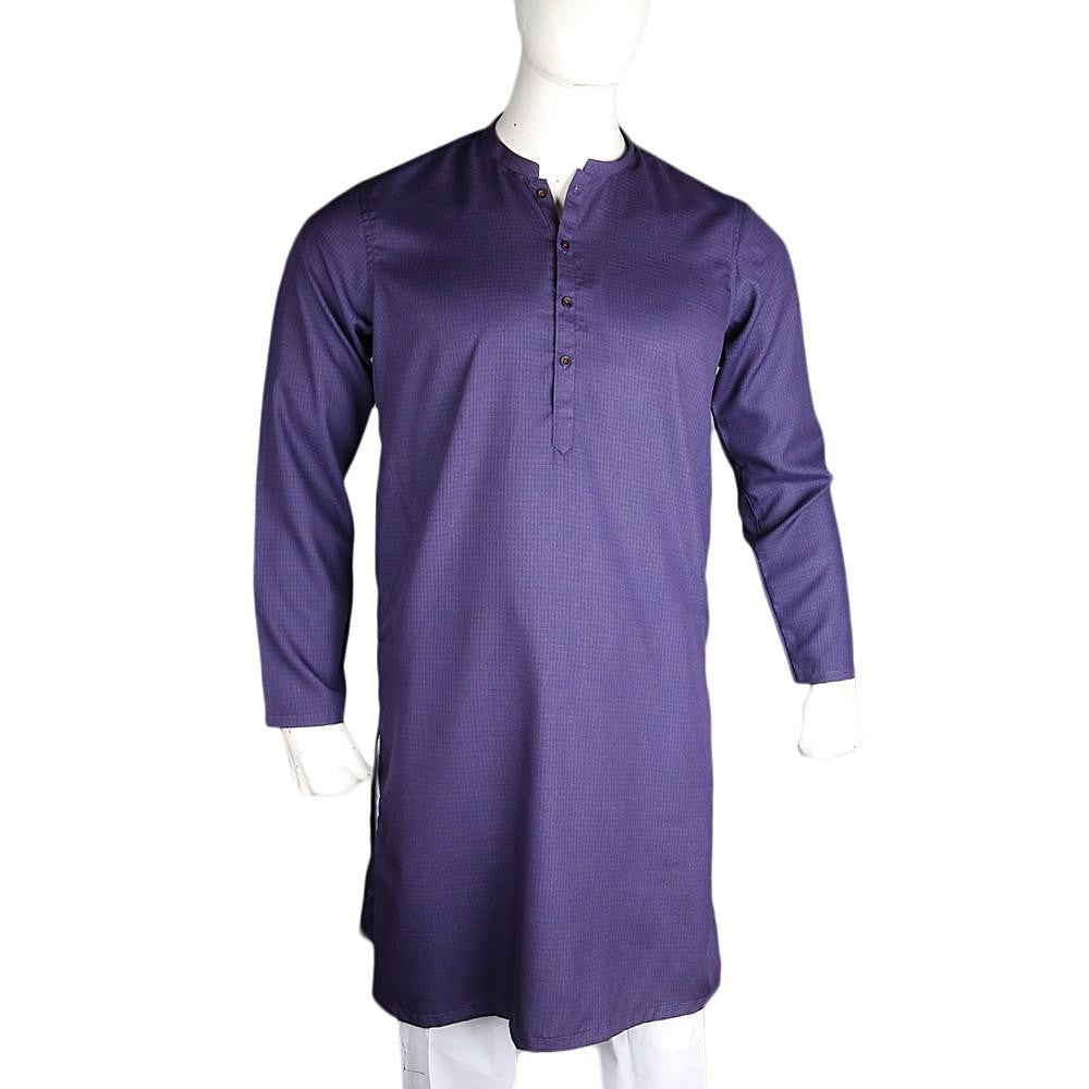 Men's Basic Slim Fit Kurta - Purple - test-store-for-chase-value